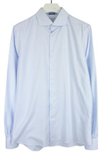 SUITSUPPLY Try On Extra Slim Fit Formal Shirt Men's 44L / 17 1/2L Pinstripe Blue