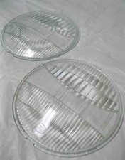 1933 1934 Ford Car Pickup Truck Cast Glass Headlight Lenses Pair W Ford Logo 9