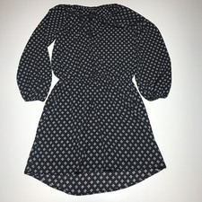 Express Shirt Dress Womens Size XS Lace Front Black White Elastic Waist Lined