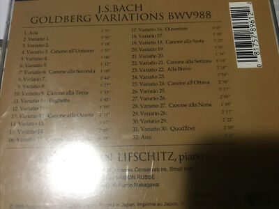 【中古】 Goldberg Variations Bach ,Lifschitz Johann Sebastian Bach, Konstantin Lifschitz - Goldberg