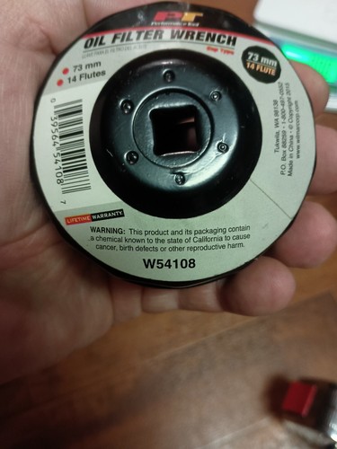 Performance Tool Oil Filter Wrench - Cap Type - 73mm - 14 Flutes - W54108 - Picture 2 of 5