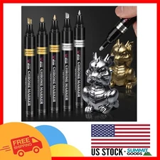 6Pcs High-Gloss Chrome Pen Set - Oil-Based, Quick Dry for Professional Finish