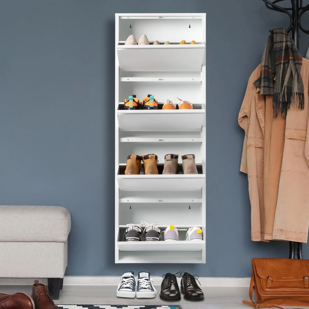 4 Pair Wall Mounted Shoe Rack