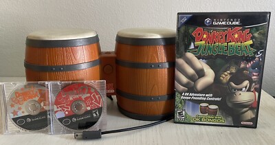 Donkey Konga Bongos Without Box Works Donkey Konga Jungle Beat CIB Lot Tested