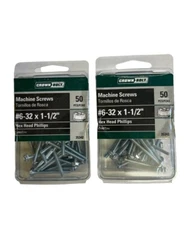 Crown Bolt #6-32x1-1/2" Hex Head Phillips Machine Screws   Zinc (2 pack) 100