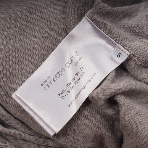 Felpa con cappuccio e zip intera Annette Gortz donna beige lino Ramie taglia S/Small - Foto 7 di 12