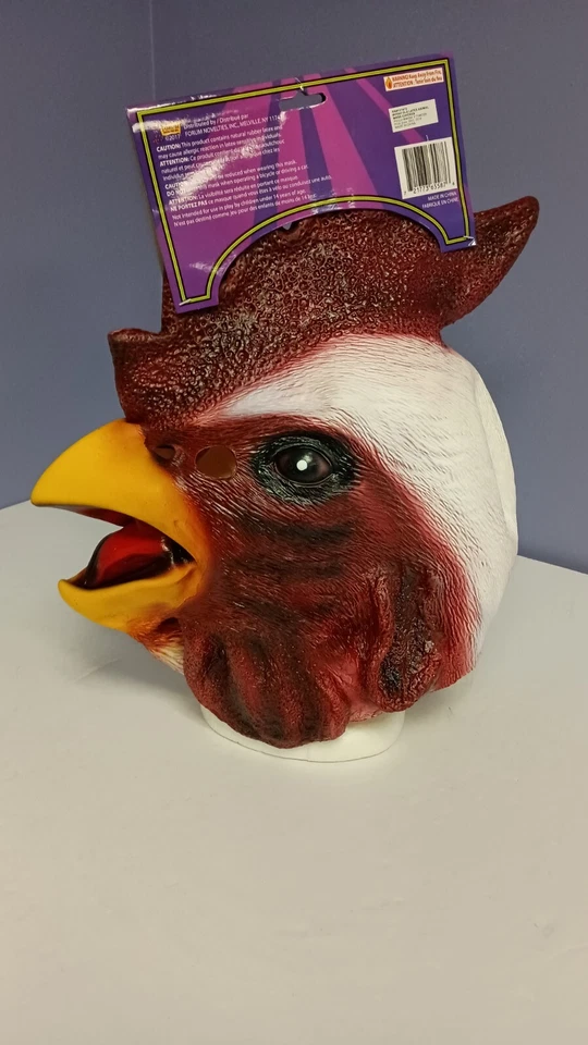 Chicken Mask White/Red Full Head Latex Farm Animal Mask One Size - Image 4 of 4