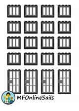 🏠 40 piece - Genuine LEGO Jail Bars Windows & Doors Lot - Black & Gray