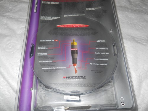 NEW! MONSTER Interlink DataLink 100 (IDL100-1M 3.3ft) Digital Coaxial Cable - Picture 7 of 8