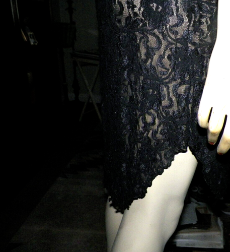 VTG NIGHT MAGIC BY CINEMA EXOILE BLACK STRETCH LACE LINGERIE SZ L - Picture 9 of 11