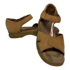 Dr. Scholls Brown Leather Adjustable Strap Comfort Sandals
