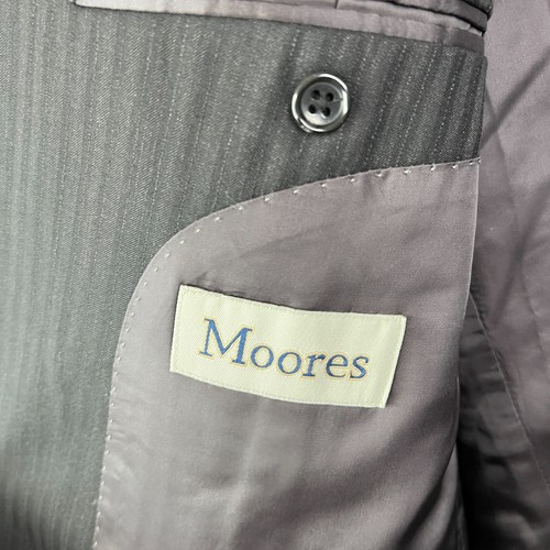 Pronto Uomo Suit Mens 48R Gray Striped 2 Button 100% Wool Moores Couture 42x29 - Picture 11 of 23