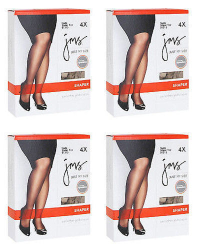 4 Pack Just My Size Pantyhose Shaper with Silky Leg Sizes 3XL-to-4XL  - Picture 1 of 3