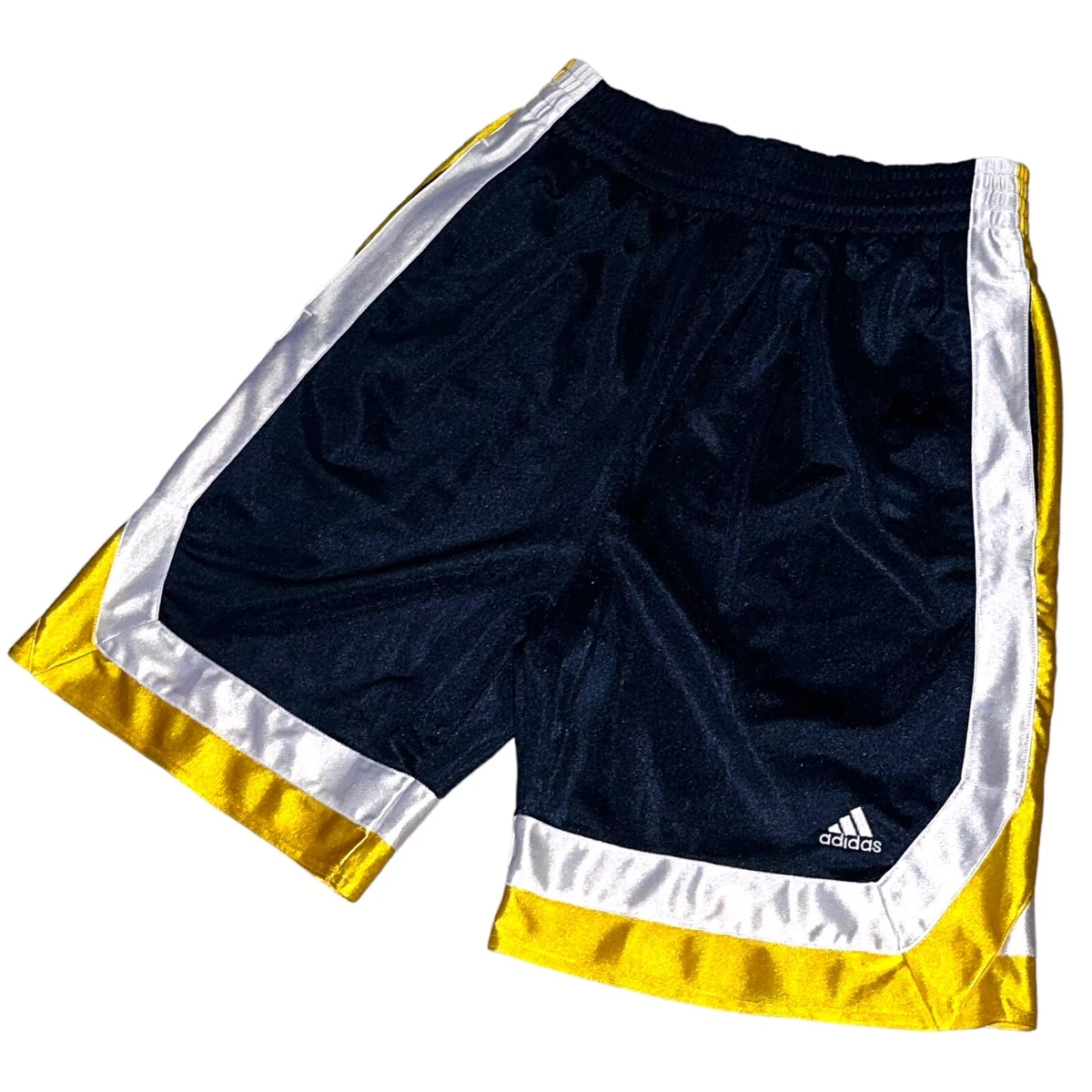 Rare Adidas Silky Basketball Shorts Dazzle Blue Yellow White Small