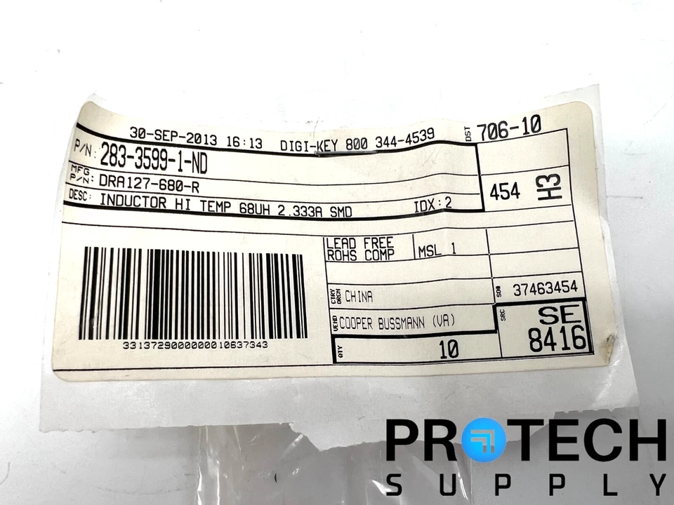 (9/Pk) Electronics Division DRA127-680-R Wirewound Inductor 68 µH with WARRANTY - Image 4 of 4
