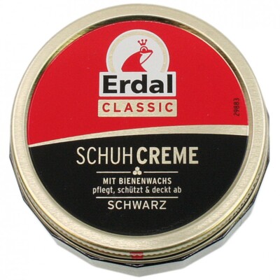 Schuhcreme Schwarz Erdal Classic Dosencreme pflegt glänzt schützt 75 ml