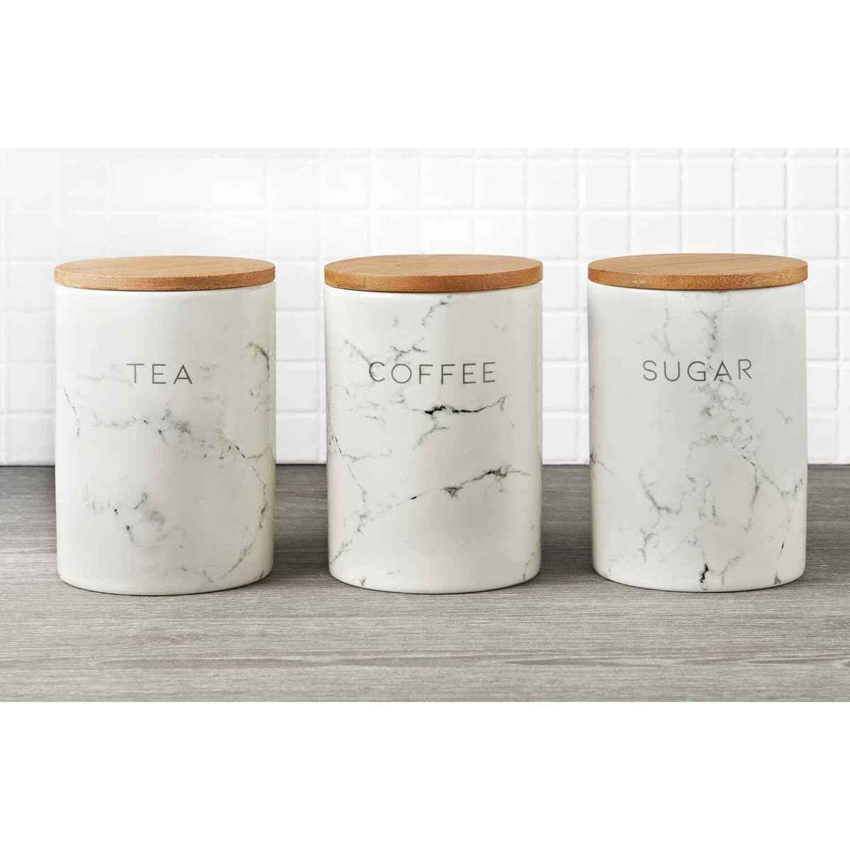New Set Of Tea Coffee Sugar Ceramic Canisters kitchen Decor