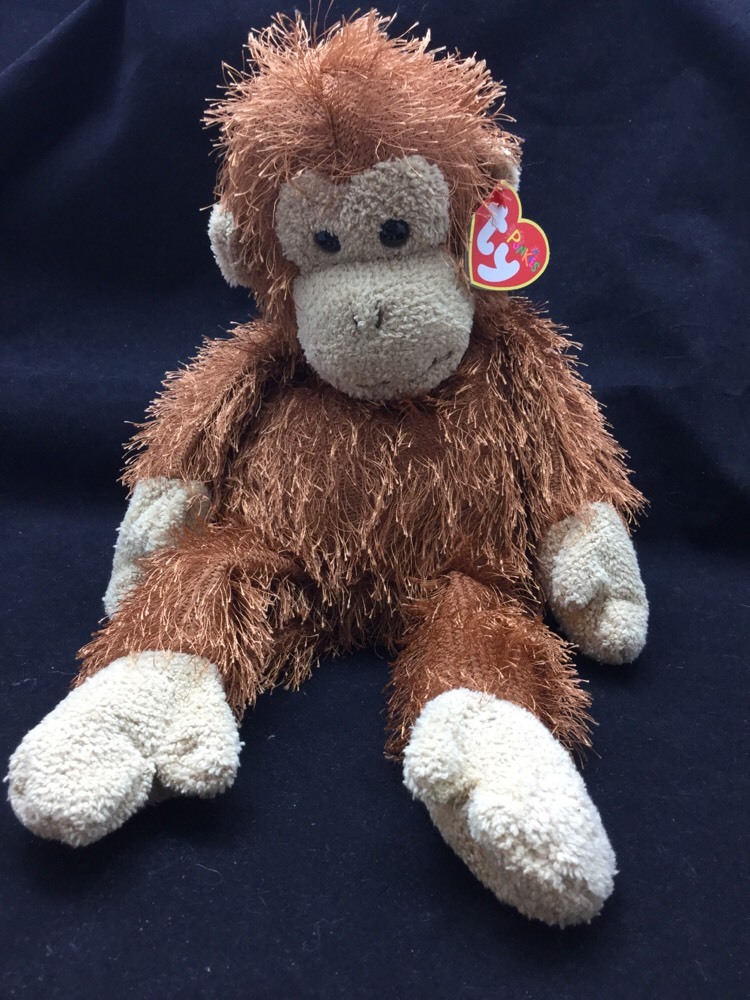 Ty Fuzzy Monkey Zig Zag Punkies Floppy Hang Tush Tag Plush Stuffed Animal