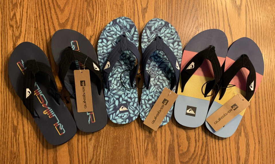 Chanclas base QUICKSILVER para hombre (2 colores) tallas 8 o 10 CQ10028M NUEVAS CON ETIQUETAS