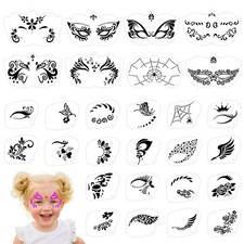 RAORAOYUE 28 Pcs Face Paint Stencils Kit, Reusable Facial Painting Stencils f...