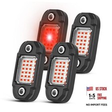 4 Pods Rock Lights 24 LEDs Chips Waterproof Neon Trail Rig Lamp Underglow Red
