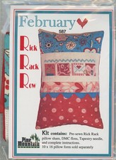 Pine Mountain Ric Rac Row February Pillow Sham Counted Cross Stitch KIT