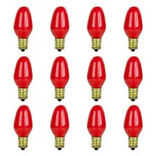 01058 7C7 Incandescent Bulb, 7 Watt, Candelabra E12 12 Count (Pack of 1) Red