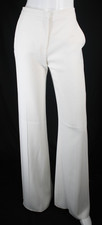 ALEXANDER McQUEEN Warm White Woven Wide-Leg Pants 40 NEW