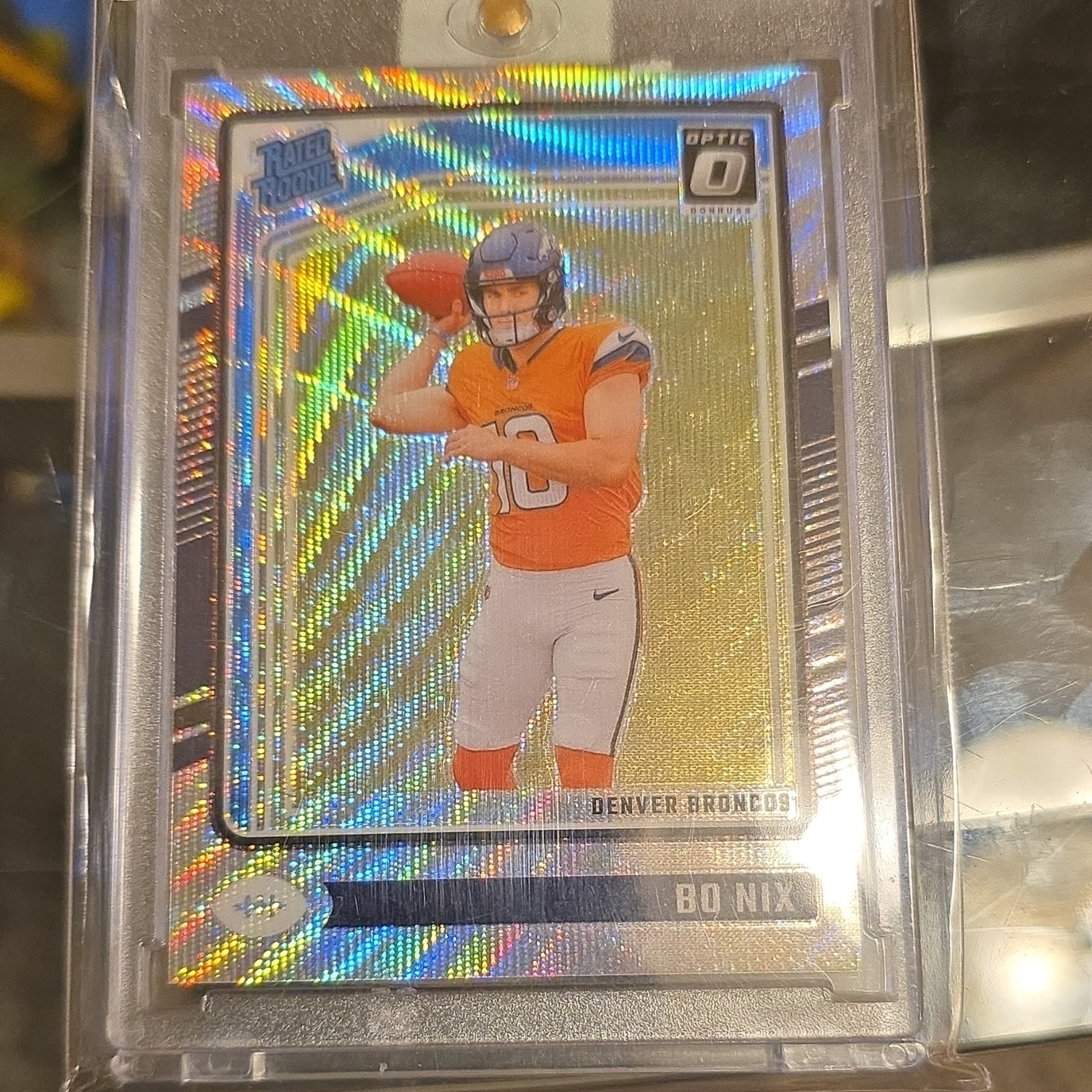 2024 Panini Donruss Optic Bo Nix #209 Wave Prizm Rated Rookie /300 Broncos