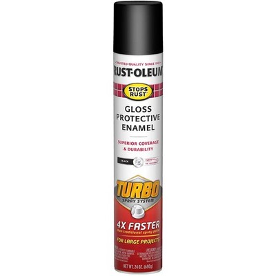 Rust-Oleum 334128 Stops Rust Turbo Spray 24 Ounce (Pack of 1), Gloss Black