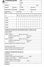 Summary of Weekly Record Card 2-Hole Punched at Top