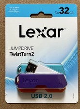 Lexar JumpDrive TwistTurn2 USB Flash Drives, 32GBx3 96GB