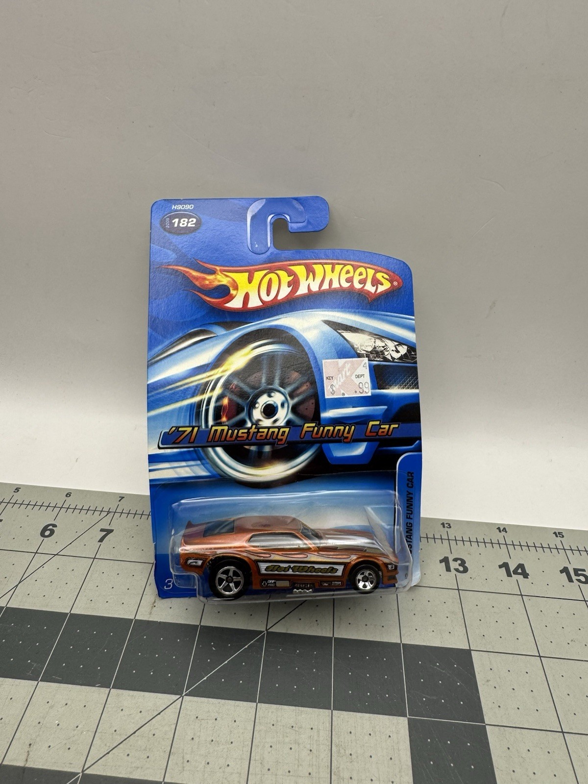 2005 Hot Wheels Mainline/Collector #182 '71 MUSTANG FUNNY CAR Black w/Chrome 5Sp