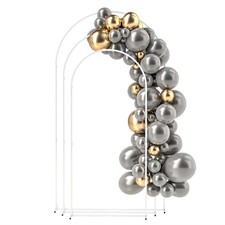 Outsunny Arch Backdrop Stand Set of 3, 7/6.5/6 ft Wedding Frame, Refurbished