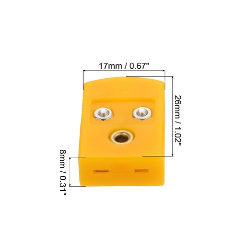 4pcs K Type Thermocouple Wire Connectors Female Plug Adapter Temperature 120°C - Afbeelding 2 van 6