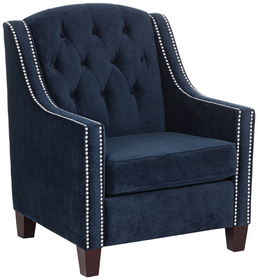 Tivoli Bella Ink蓝色天鹅绒塔夫特扶手椅 — 第 2/4 张图片