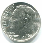 1960 Silver Roosevelt Dime !!  Mint State !!