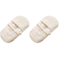 Ivory Cotton Linen Oven Mitts Heat Resistant Cooking Gloves for Kitchen Use