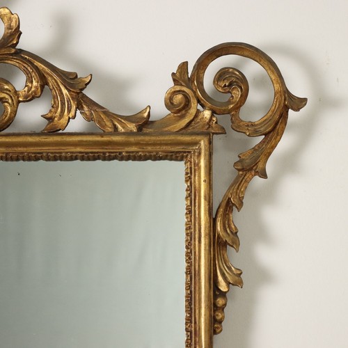 Specchiera Antica Stile Neoclassico Legno Intagliato Dorato XX Secolo Originale - Foto 6 di 10