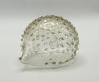 Vintage Clear Art Glass Hedgehog Figurine – Bubble Spike Murano Style Ornament
