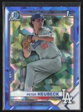 Peter Heubeck 2021 Bowman Chrome 1st Sapphire #BDC-146 Los Angeles Dodgers