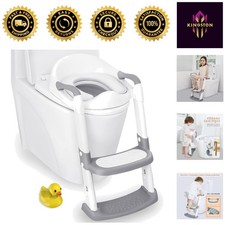 Ergonomic Potty Training Toilet Seat with Anti-Slip and Easy Clean Design, Grey