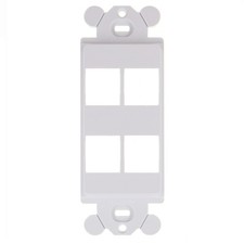 PANDUIT NK4RMFWH NETKEY SERIES FACEPLATE INSERT, 1-GANG, 4-PORT, WHITE