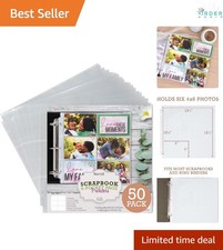 Scrapbook Pages 12x12 Inch 6 Pocket Protectors 50 Pack Clear Archival Safe