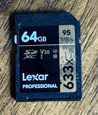 Lexar 64GB SD Card Professional 633x SDXC UHS-I High Speed Memory w/ Case