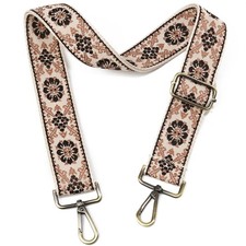 Purse Strap Adjustable Replacement BeltsBrushed Brass Hardware Retro Jacquard...