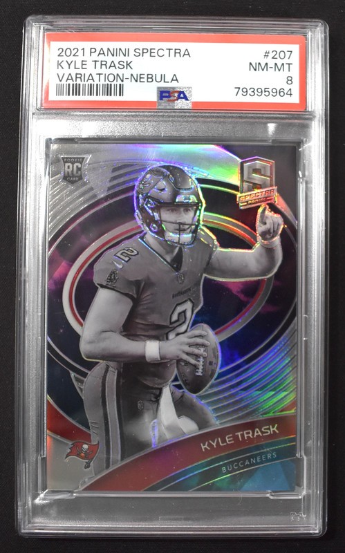 Kyle Trask 2021 Panini Spectra Rookie Variation Nebula /2 Buccaneers PSA 8 NM-MT