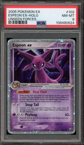 Pokemon Espeon ex EX Unseen Forces Holo Ultra Rare #102 PSA 8