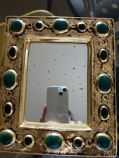 miroir François Lembo Vallauris 1974 Signé et daté au dos 23cmx19cm