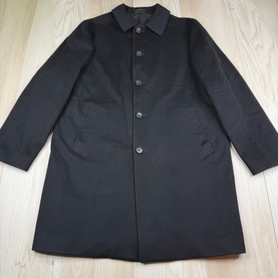 Loro Piana Storm System John W. Nordstrom Mens Black Trench Coat Size 42L